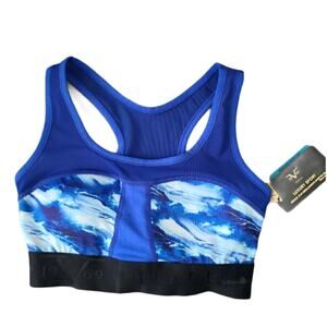 19v69 Italia Royal Blue Racerback Medium Support Sport Bra Women Sz XS/S